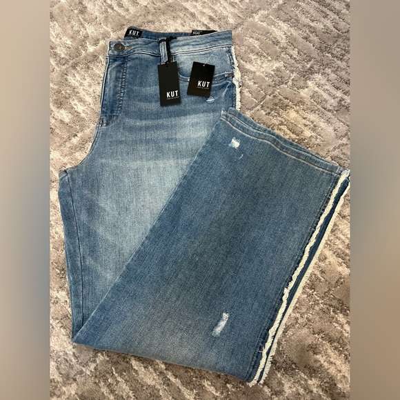 Kelsey Sentiment Wash Dark Base High Rise Fab Ab Jeans - KUT main image 1